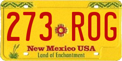 NM license plate 273ROG