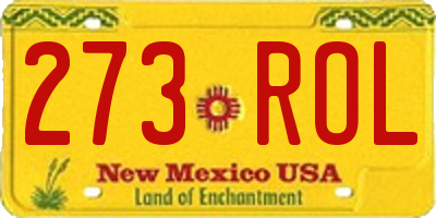 NM license plate 273ROL