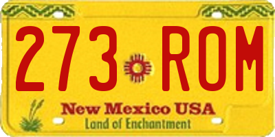 NM license plate 273ROM