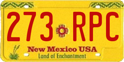 NM license plate 273RPC