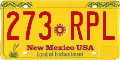 NM license plate 273RPL