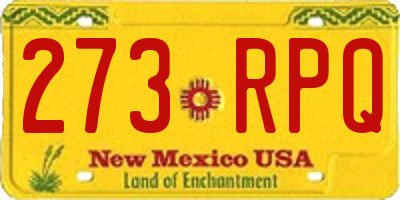 NM license plate 273RPQ