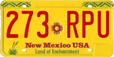 NM license plate 273RPU