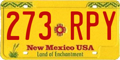 NM license plate 273RPY