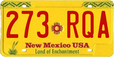 NM license plate 273RQA
