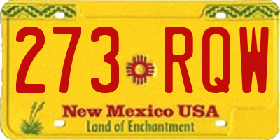 NM license plate 273RQW