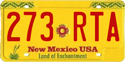 NM license plate 273RTA