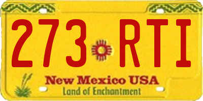 NM license plate 273RTI