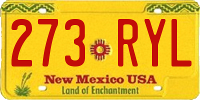 NM license plate 273RYL