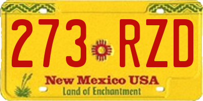 NM license plate 273RZD