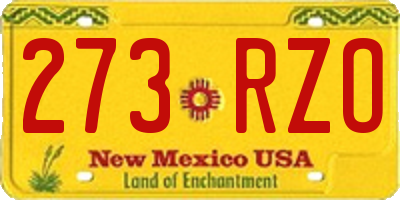 NM license plate 273RZO