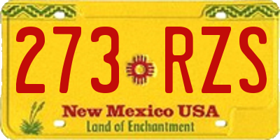 NM license plate 273RZS