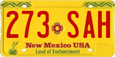 NM license plate 273SAH