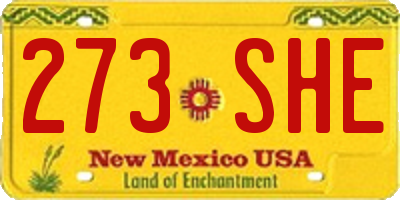 NM license plate 273SHE