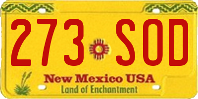 NM license plate 273SOD