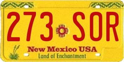 NM license plate 273SOR