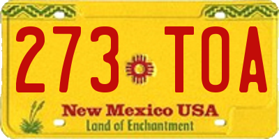 NM license plate 273TOA