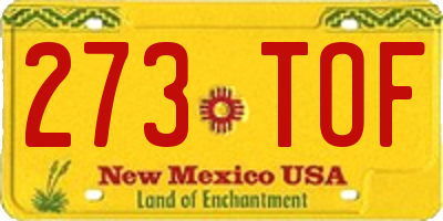 NM license plate 273TOF