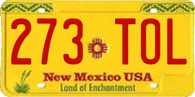 NM license plate 273TOL
