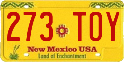 NM license plate 273TOY