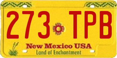 NM license plate 273TPB