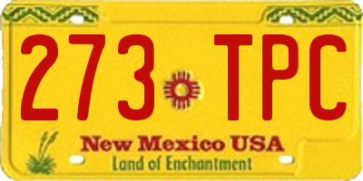 NM license plate 273TPC