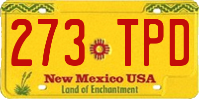 NM license plate 273TPD