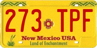 NM license plate 273TPF