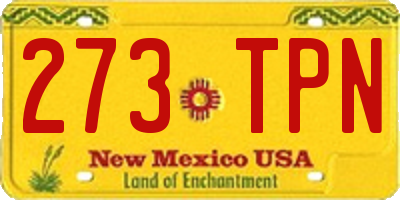 NM license plate 273TPN