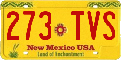 NM license plate 273TVS