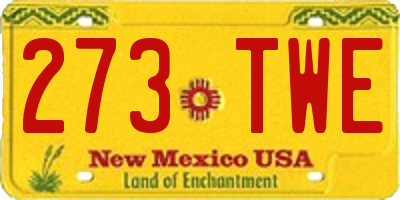 NM license plate 273TWE