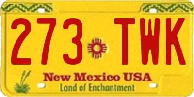 NM license plate 273TWK