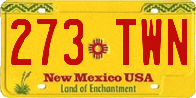 NM license plate 273TWN