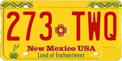 NM license plate 273TWQ