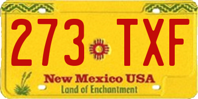 NM license plate 273TXF
