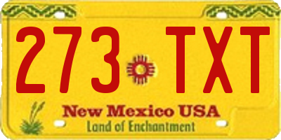 NM license plate 273TXT