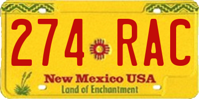 NM license plate 274RAC