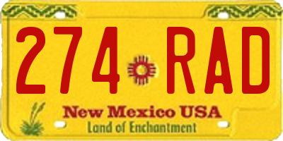 NM license plate 274RAD