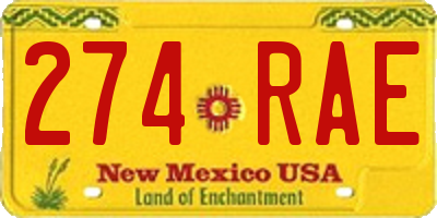 NM license plate 274RAE