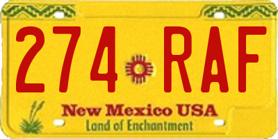 NM license plate 274RAF