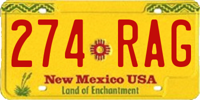 NM license plate 274RAG