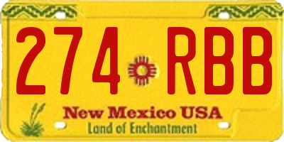 NM license plate 274RBB