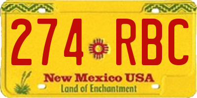 NM license plate 274RBC