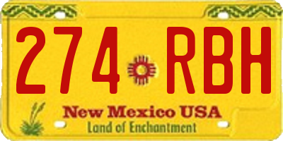 NM license plate 274RBH