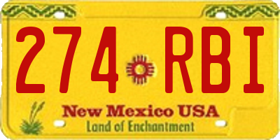 NM license plate 274RBI