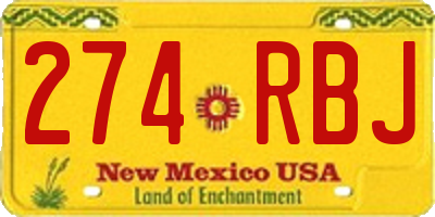 NM license plate 274RBJ