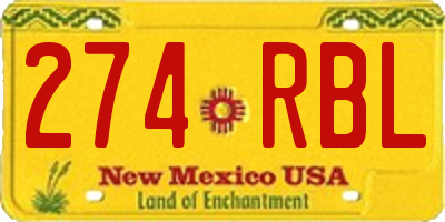 NM license plate 274RBL