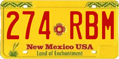 NM license plate 274RBM