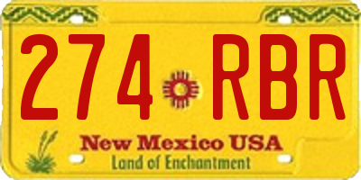 NM license plate 274RBR