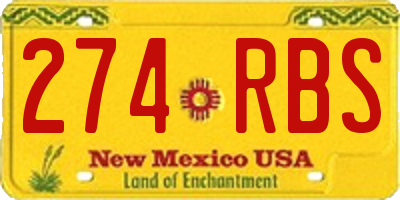 NM license plate 274RBS